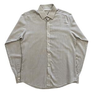 Jean Pierre Vintage 1970s British Men's Long Sleeve Button Up Shirt Grey M